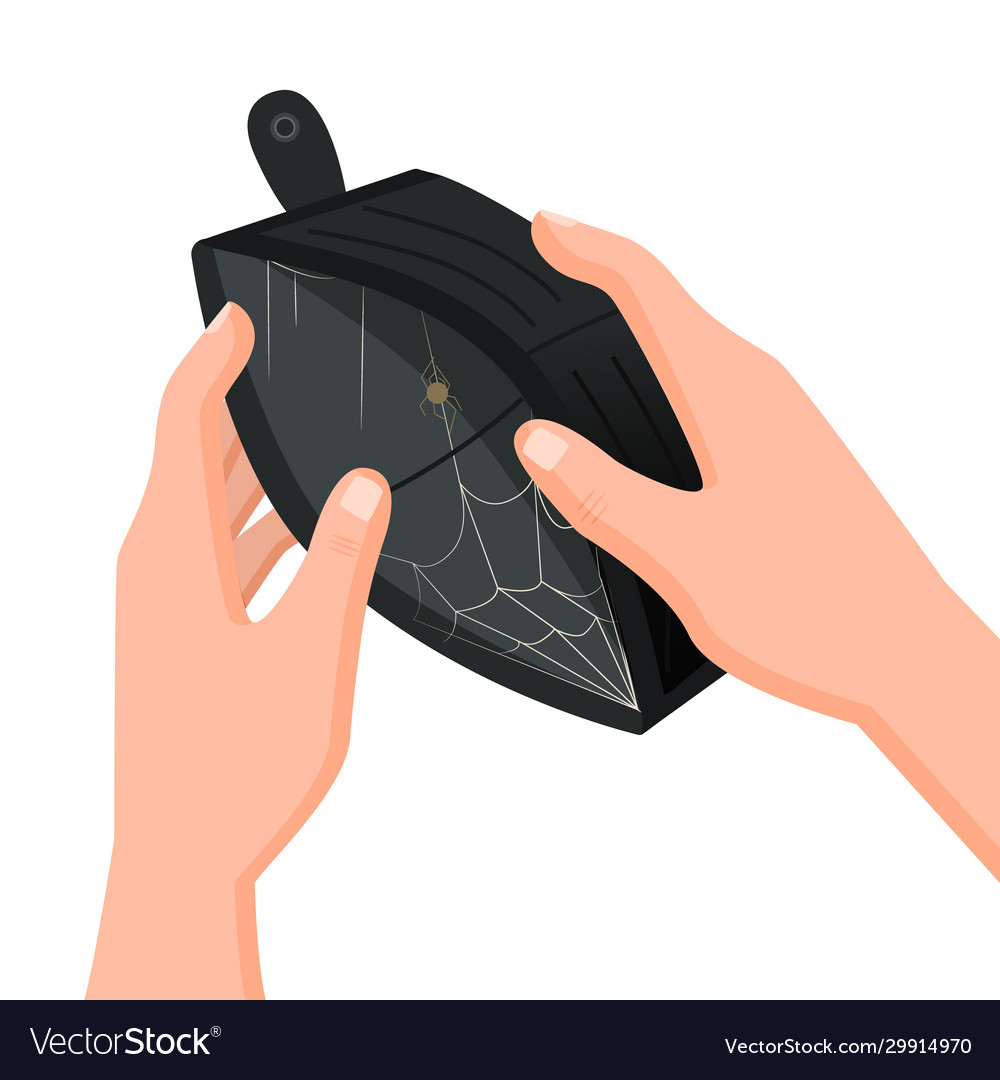 Empty Wallet with Spiderweb