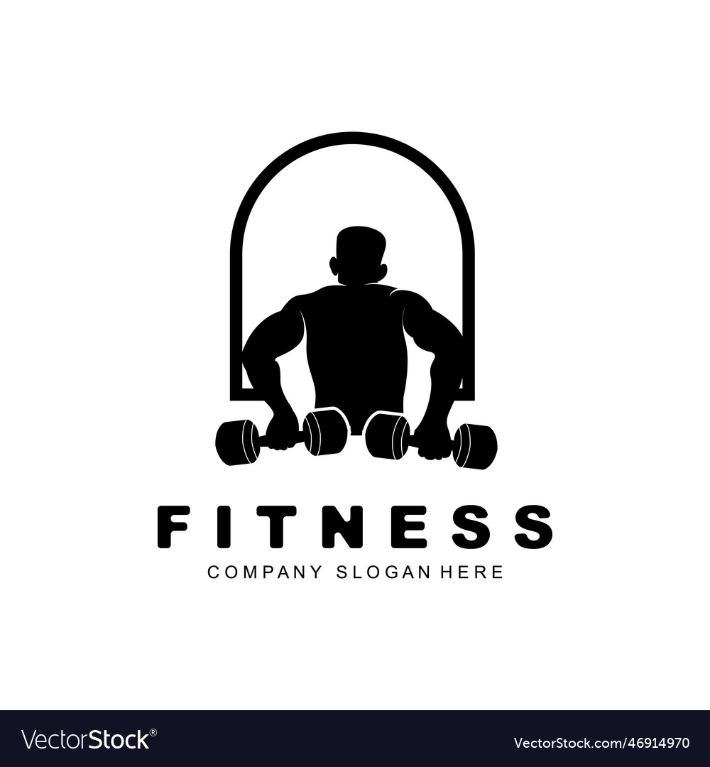 Gym logo fitness logo design suitable Royalty Free Vector