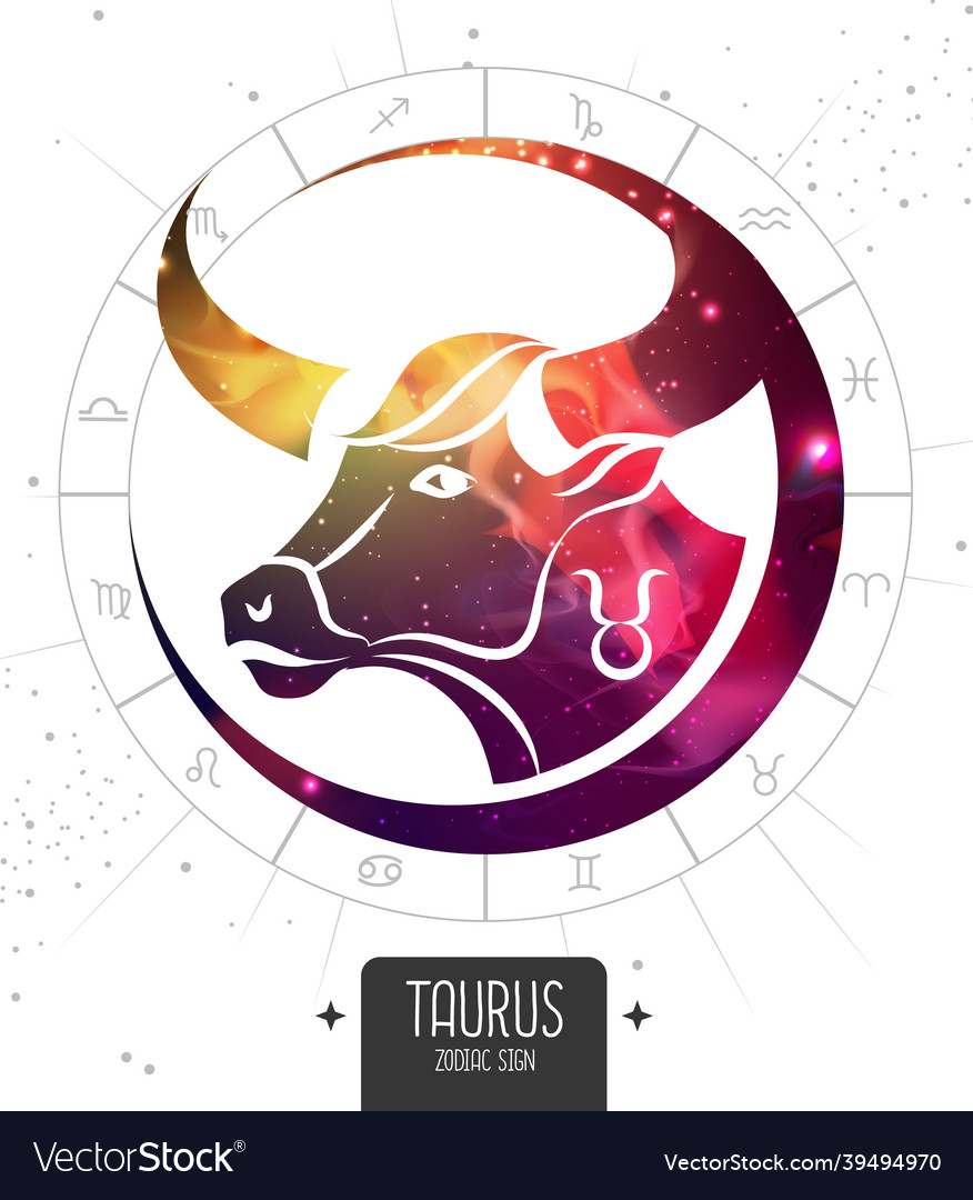 Magic card with astrology taurus zodiac sign vector image Magic card with astrology taurus zodiac sign