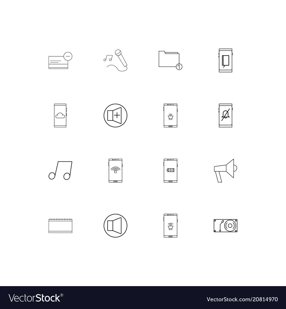 Music linear thin icons set outlined simple