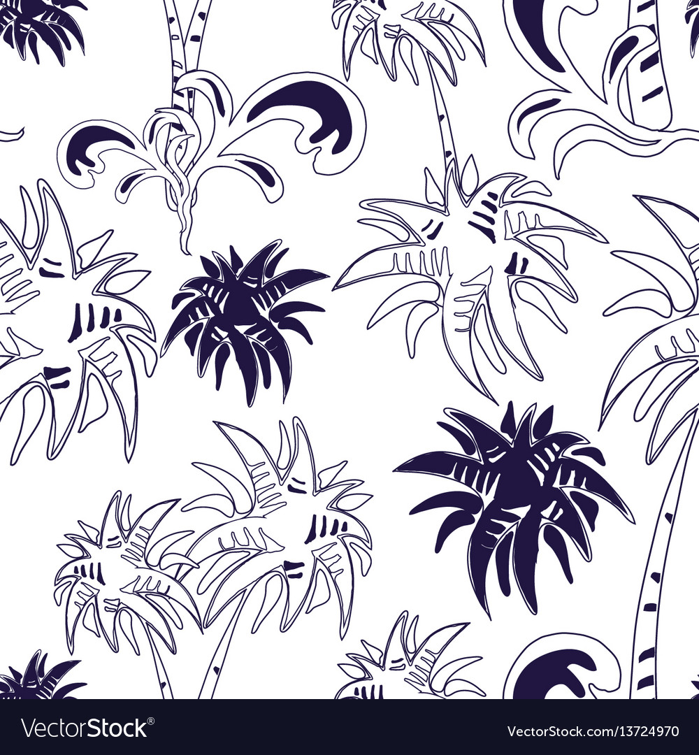 Palm tree pattern vector image Palm tree pattern