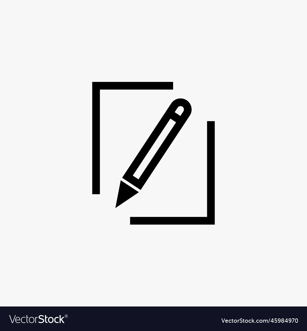 Pen write icon line and glyph version signature