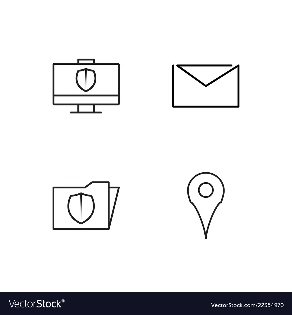 Web simple outlined icons set