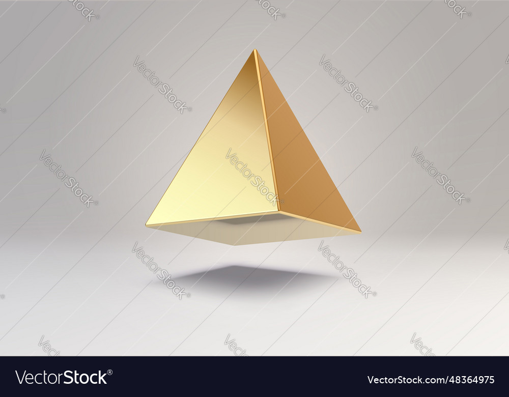 3d element or simple isolated golden shape