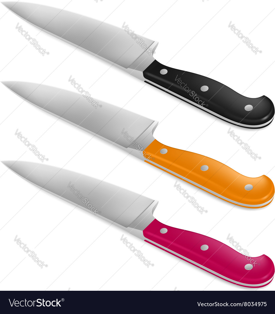Chef knife with handle in different color