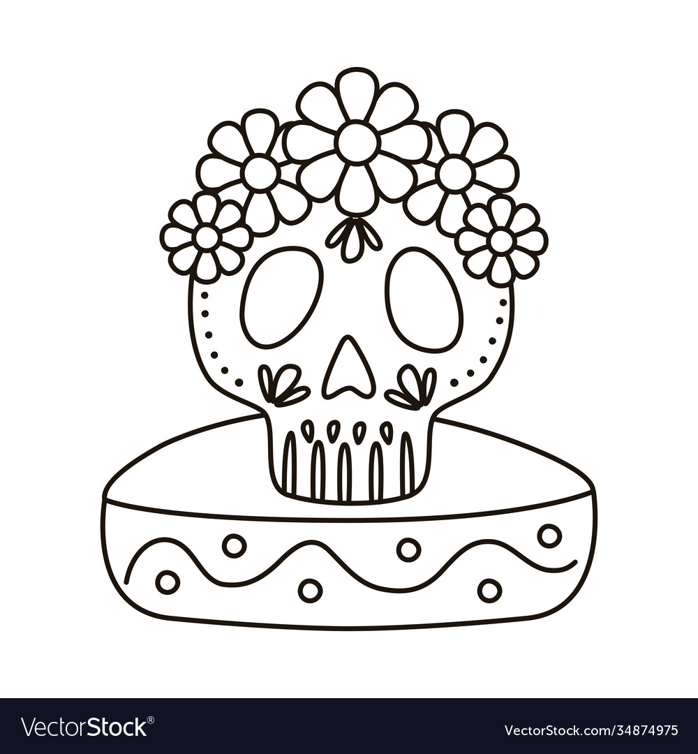 Dia de los muertos skull lackiert mit blume