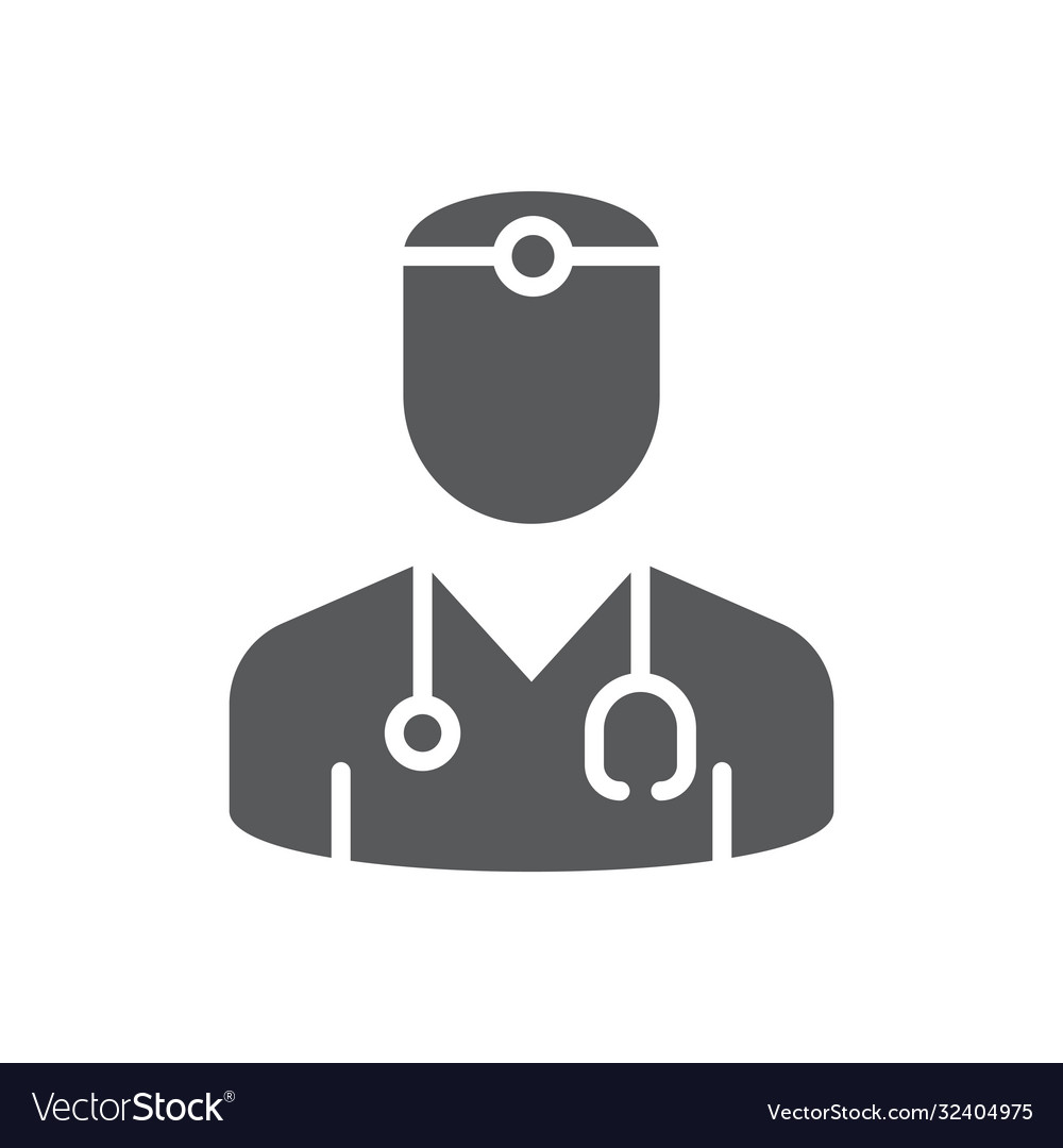 Doctor With Stethoscope Icon Symbol Isolated Vector Image