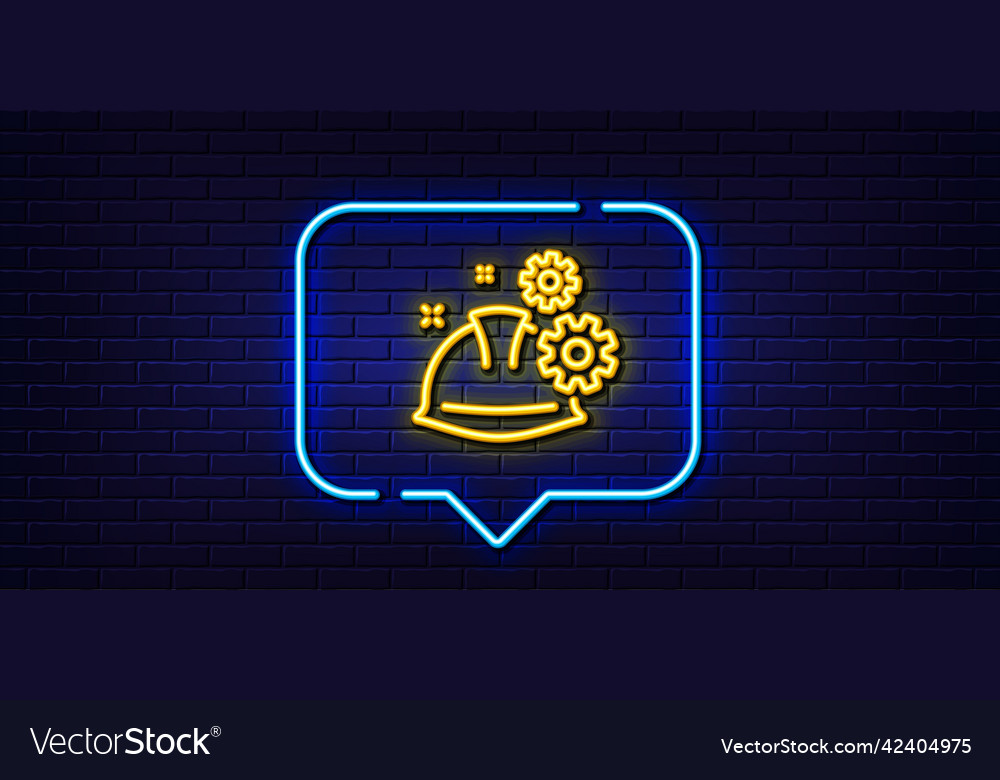 Engineering working process line icon engineer vector image Engineering working process line icon engineer