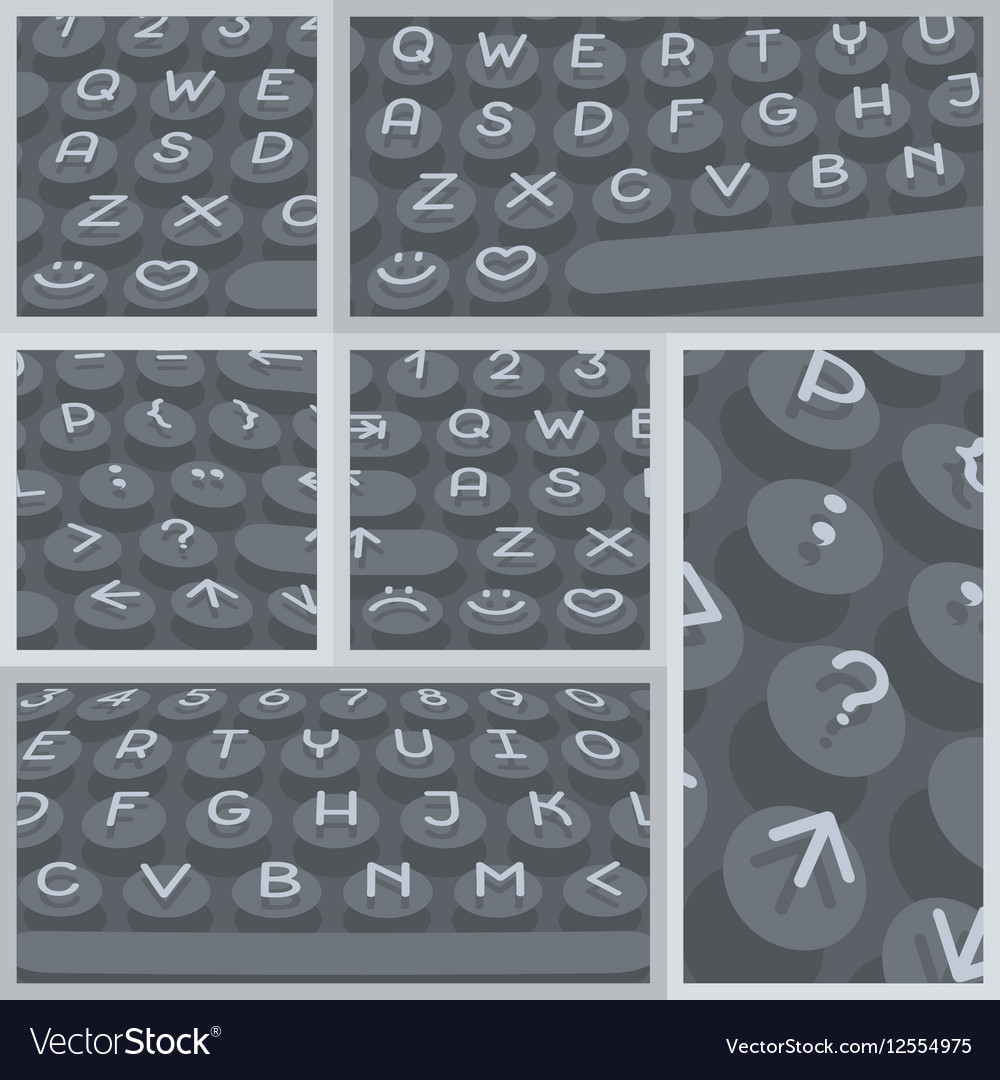 Flat modern keyboard alphabet buttons