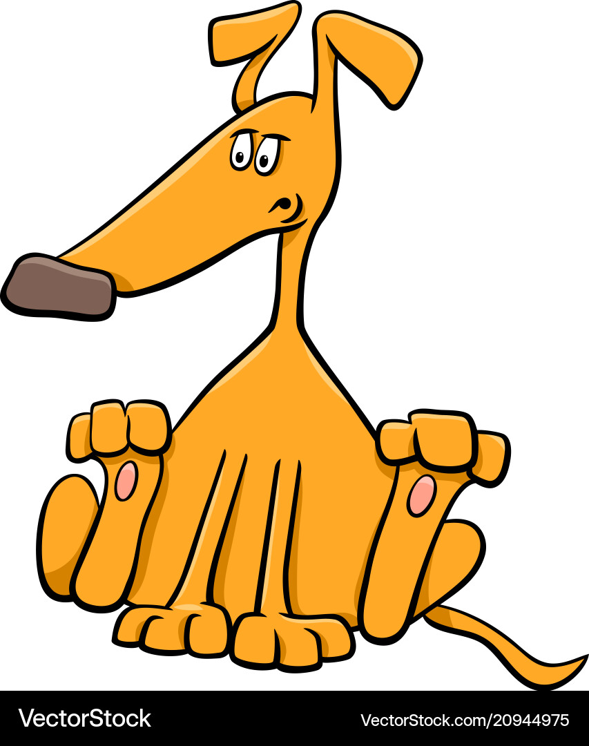 Funny yellow dog cartoon comic character Vector Image