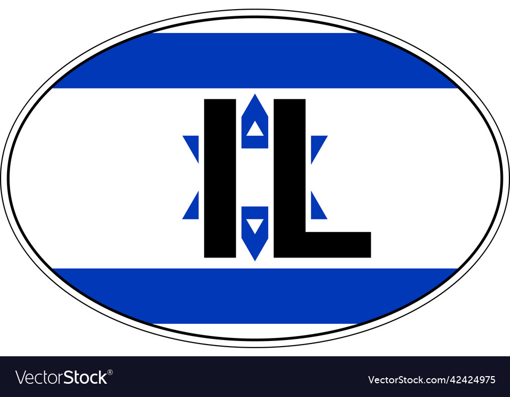 Israel il flag label sticker on car international