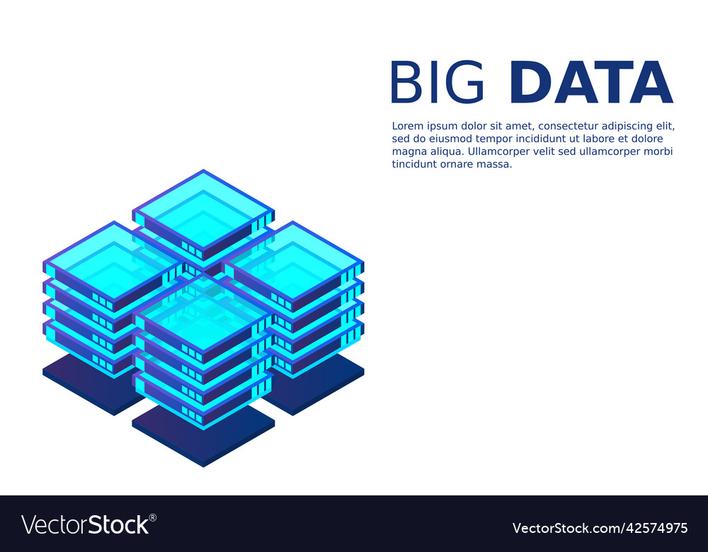 Mainframe powered server high technology concept vector image Mainframe powered server high technology concept