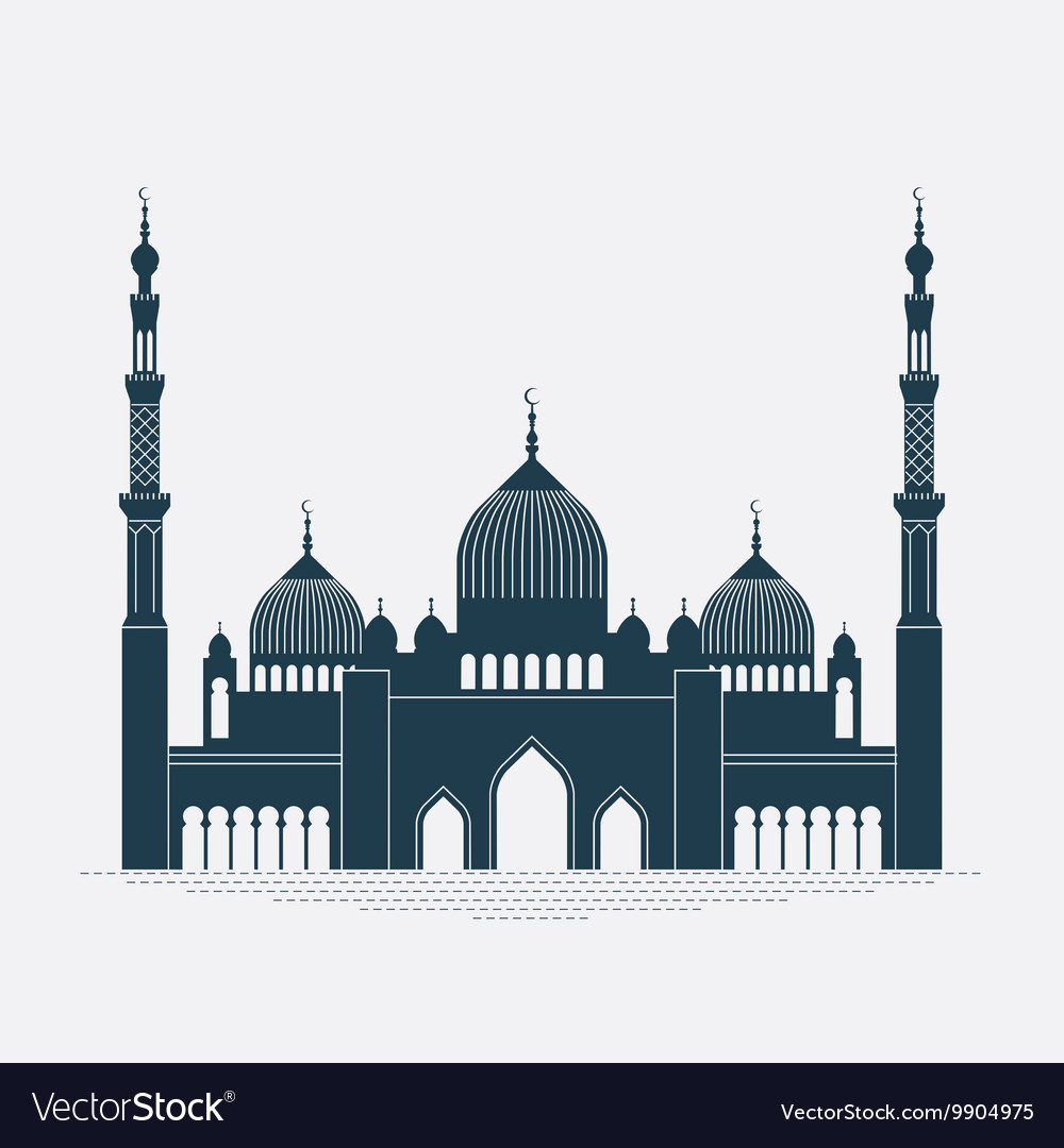 Mosque silhouette Royalty Free Vector Image - VectorStock