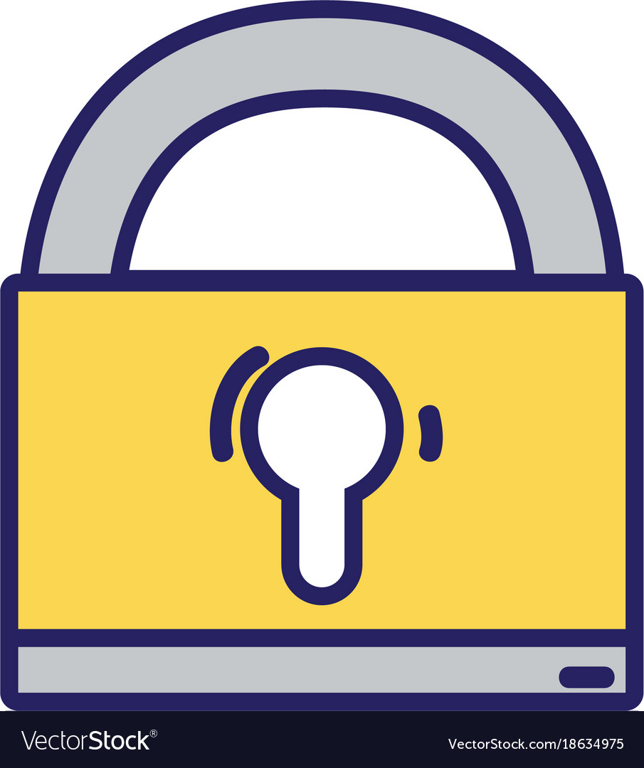 Padlock object symbol to security protection