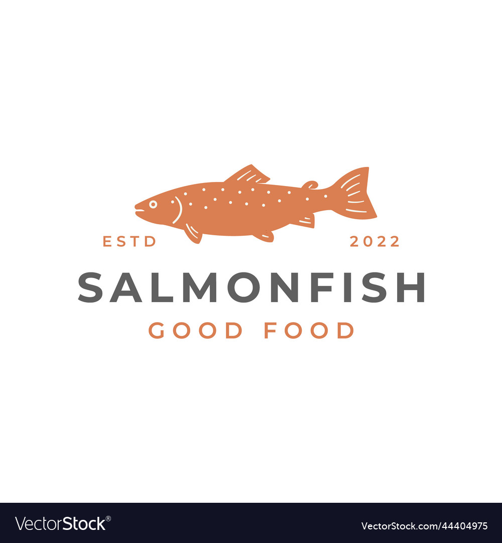 Salmon fish logo design Royalty Free Vector Image