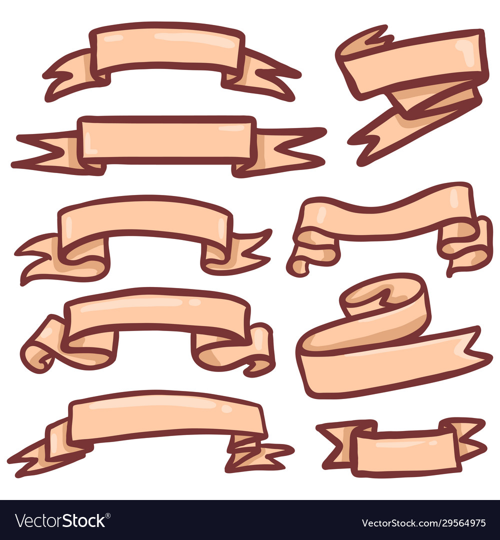 Set cartoon ribbons