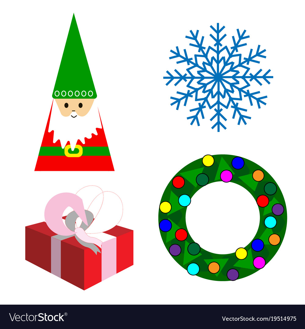 Set of new years objects