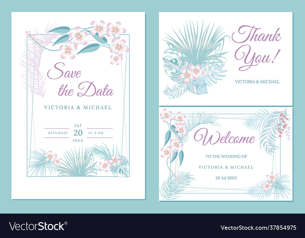 Wedding invitation card design floral invite soft