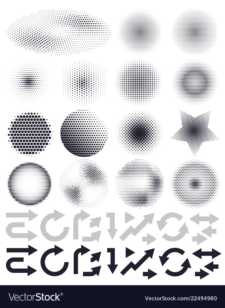 Abstract Halftone & Arrow Elements