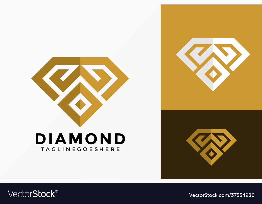 Abstract letter w diamond logo design brand