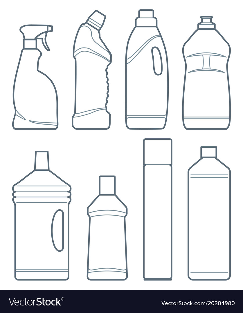 Bottles of cleaning products