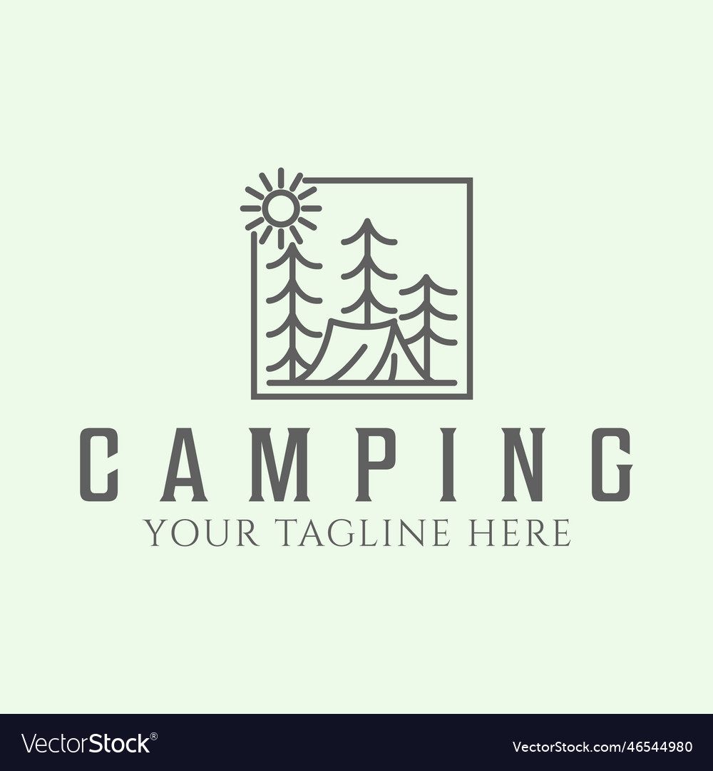 Camp outdoor minimalist symbol line art icon