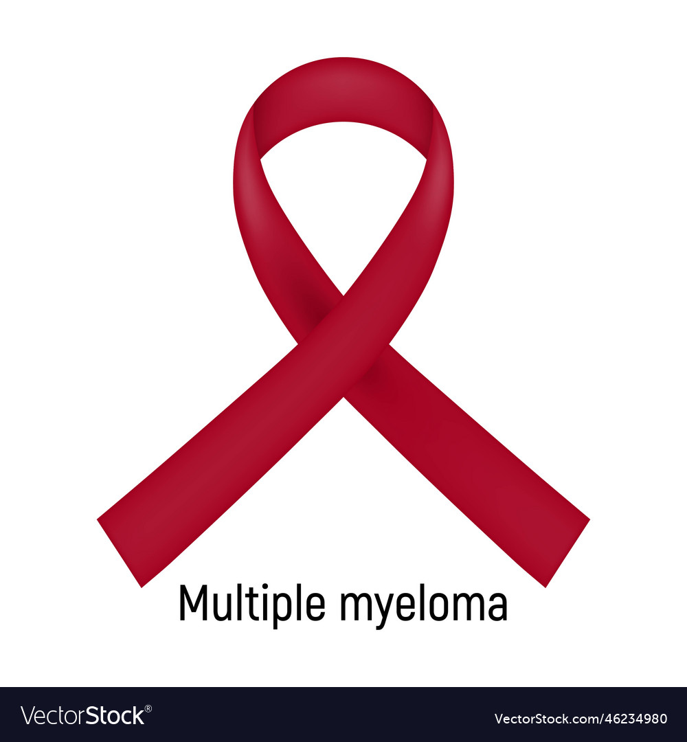 Cancer ribbon multiple myeloma Royalty Free Vector Image