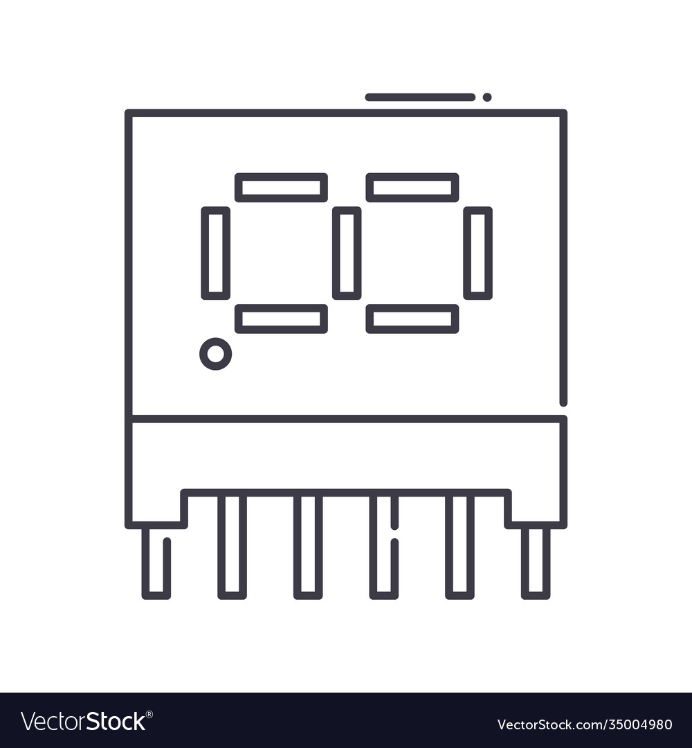 Electronic display device icon linear isolated