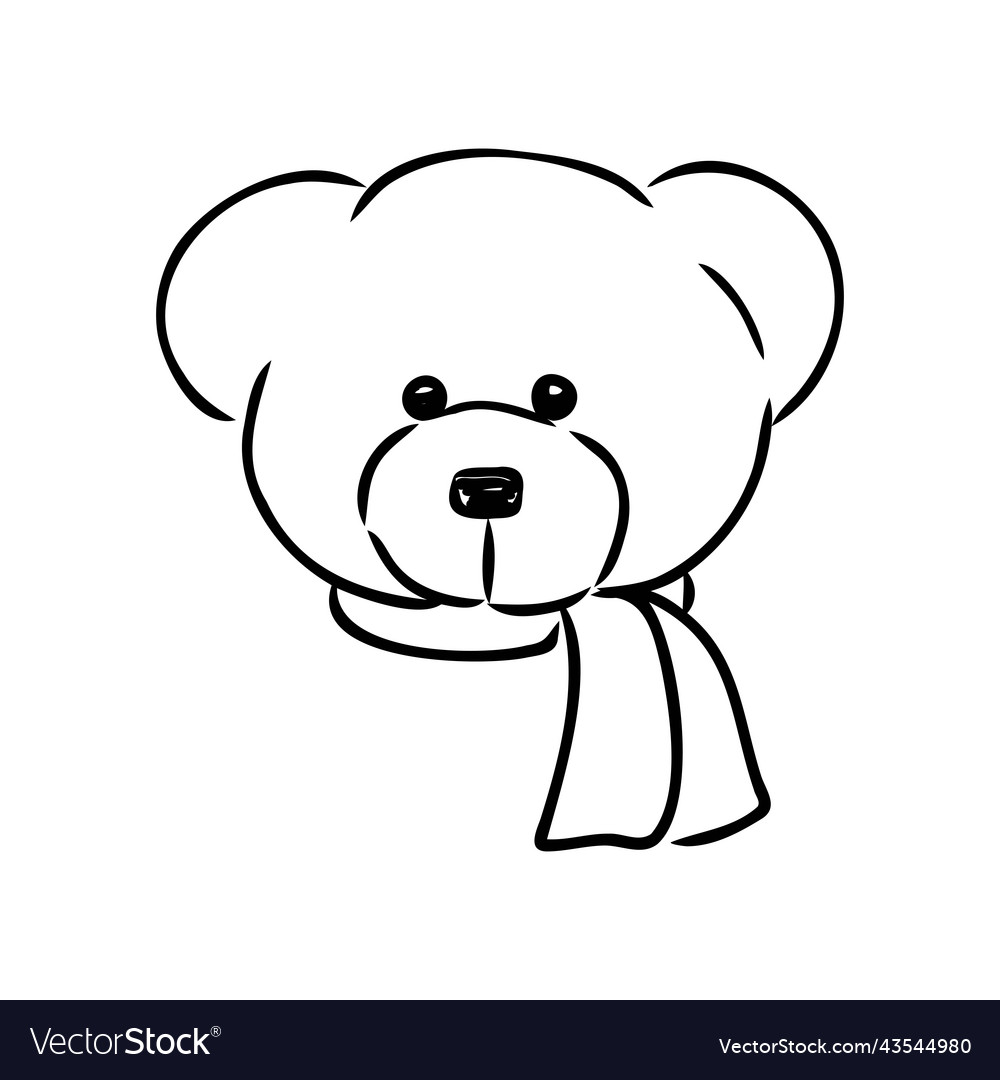 Hand gezeichnet isoliert Teddybär doodle