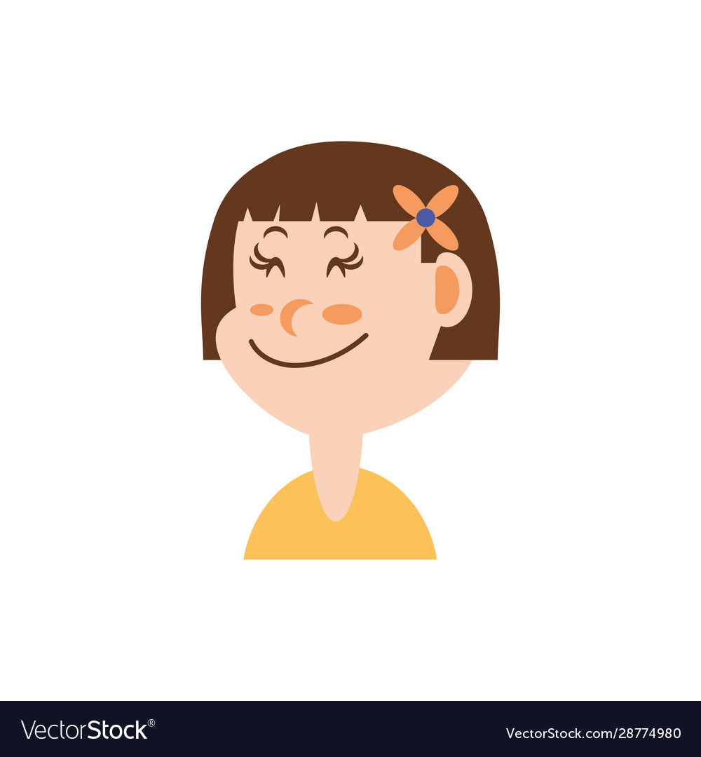 Isolated girl cartoon with brown hair Royalty Free Vector