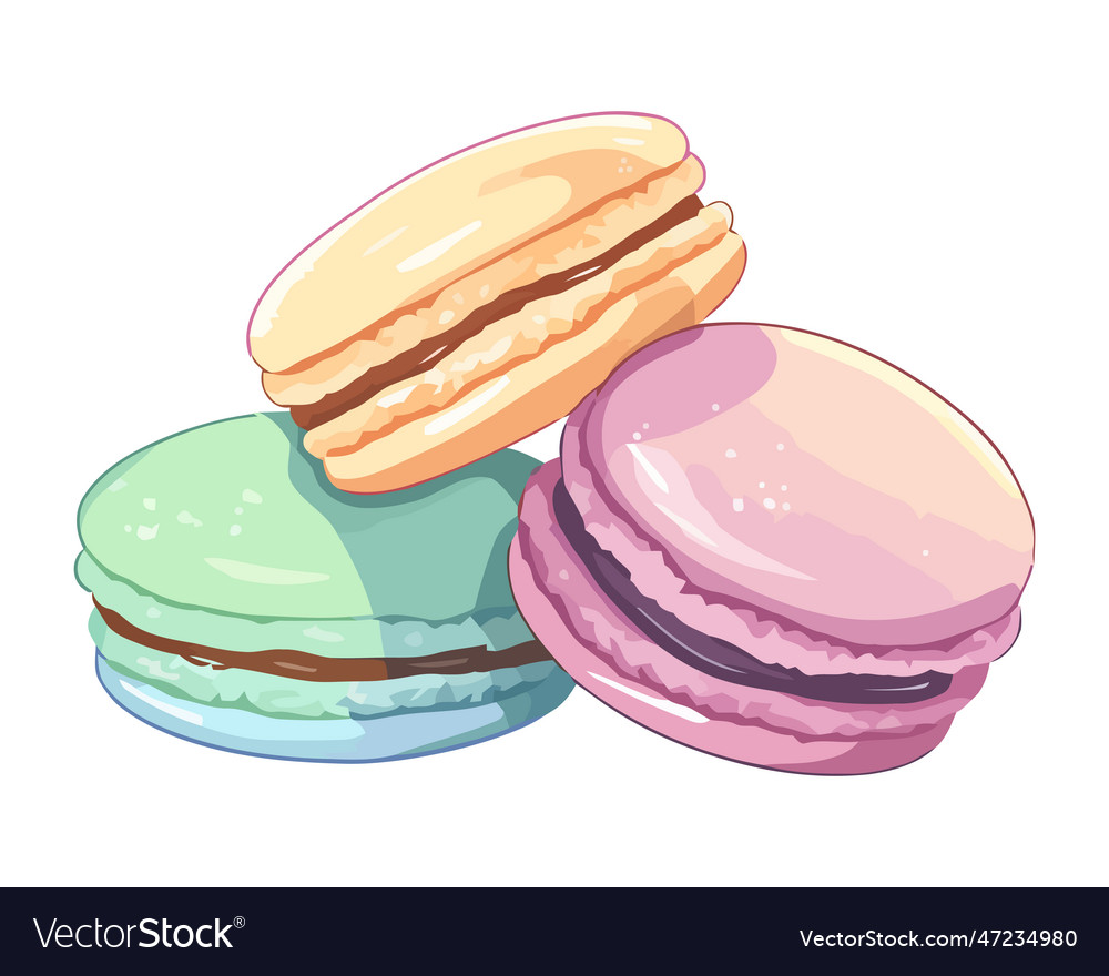 Macaroon stack a sweet gourmet delight Royalty Free Vector