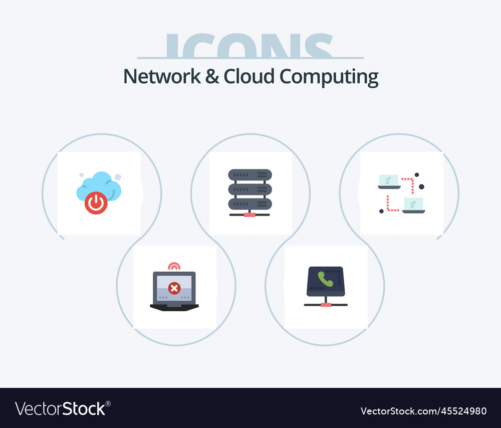 Network and cloud computing flat icon pack 5