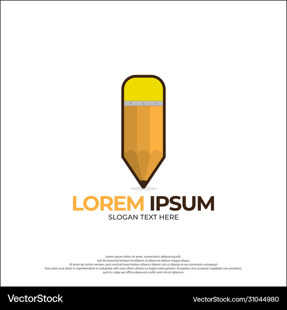 Pencil icon template with flat style Royalty Free Vector