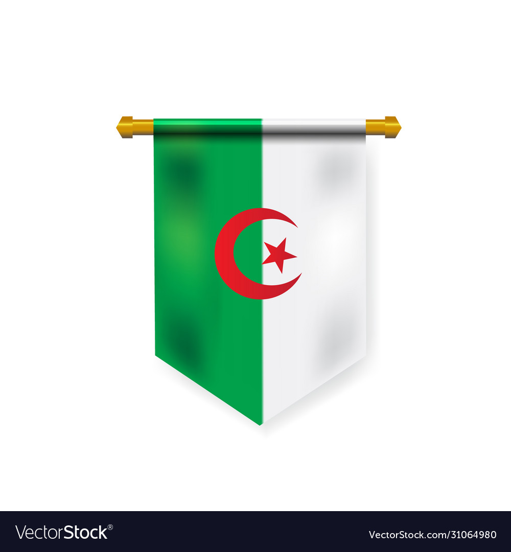 Realistic national algeria flag mockup for design