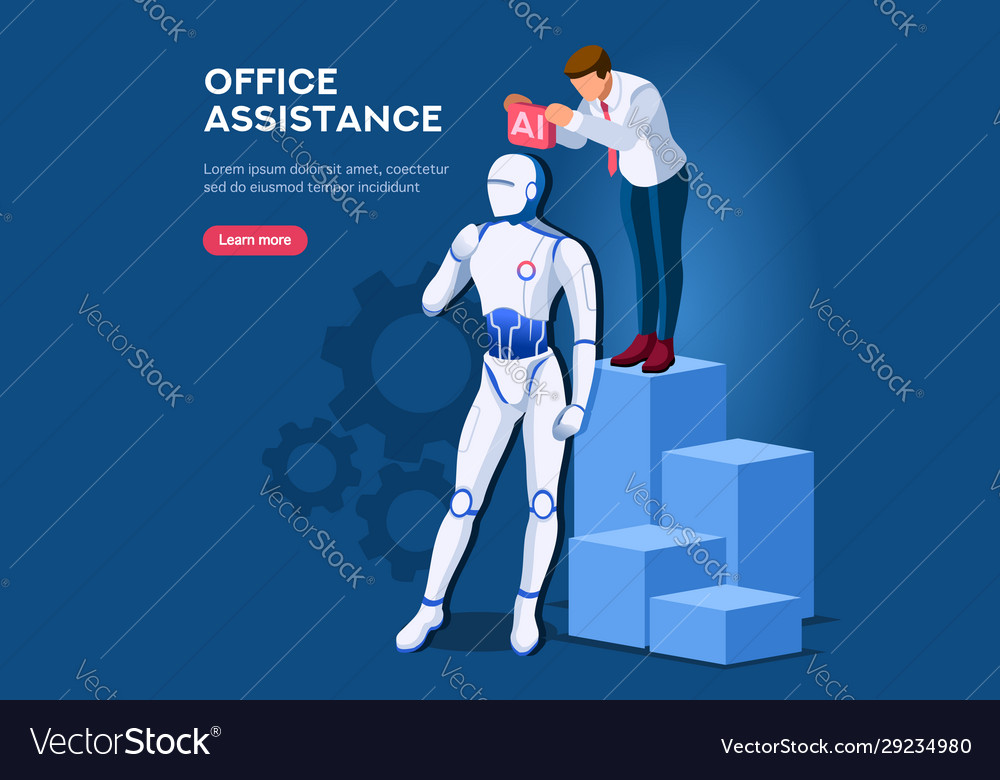 Robotics web banner Royalty Free Vector Image VectorStock
