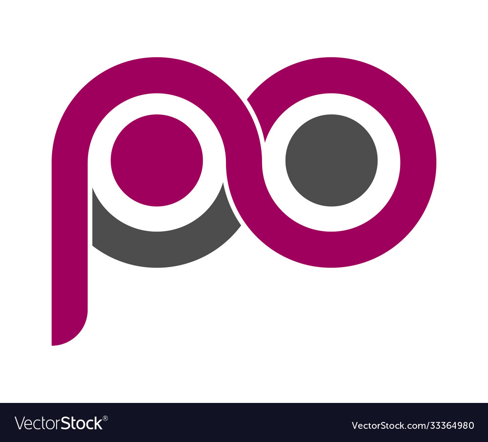 Stylized lowercase letters p and o are linked vector image Stylized lowercase letters p and o are linked