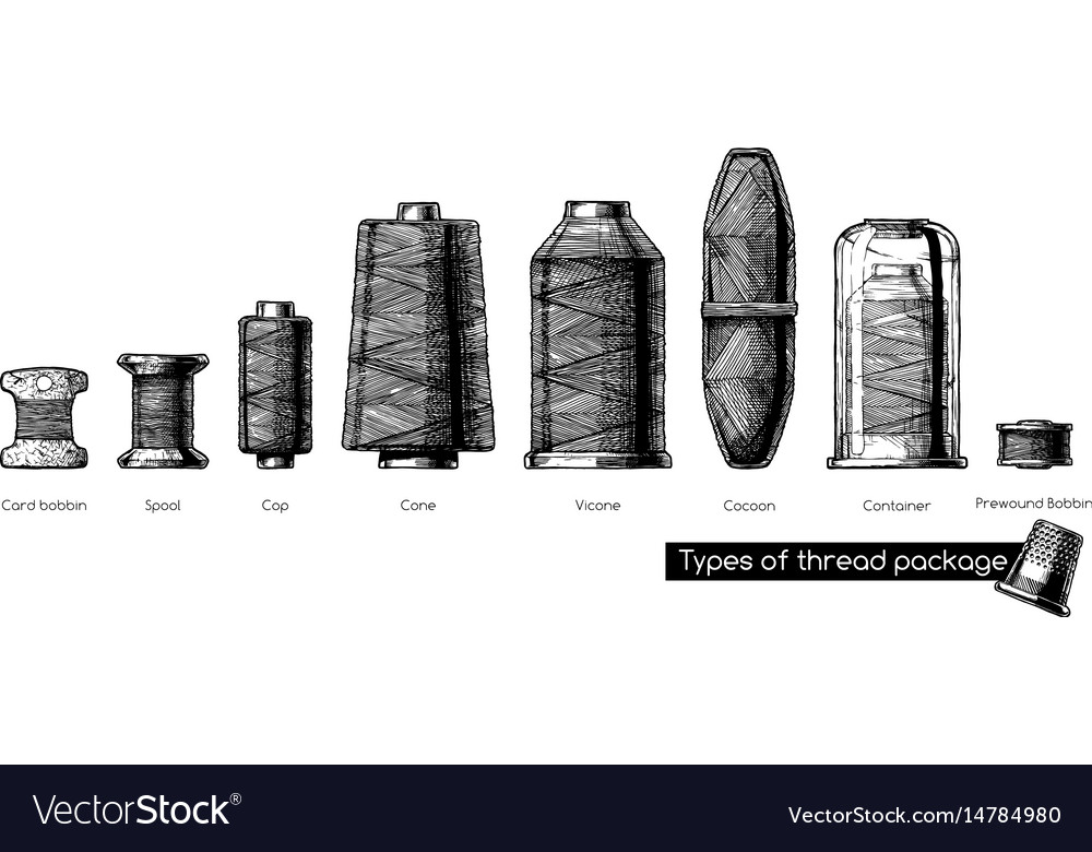 Various forms of thread package Royalty Free Vector Image