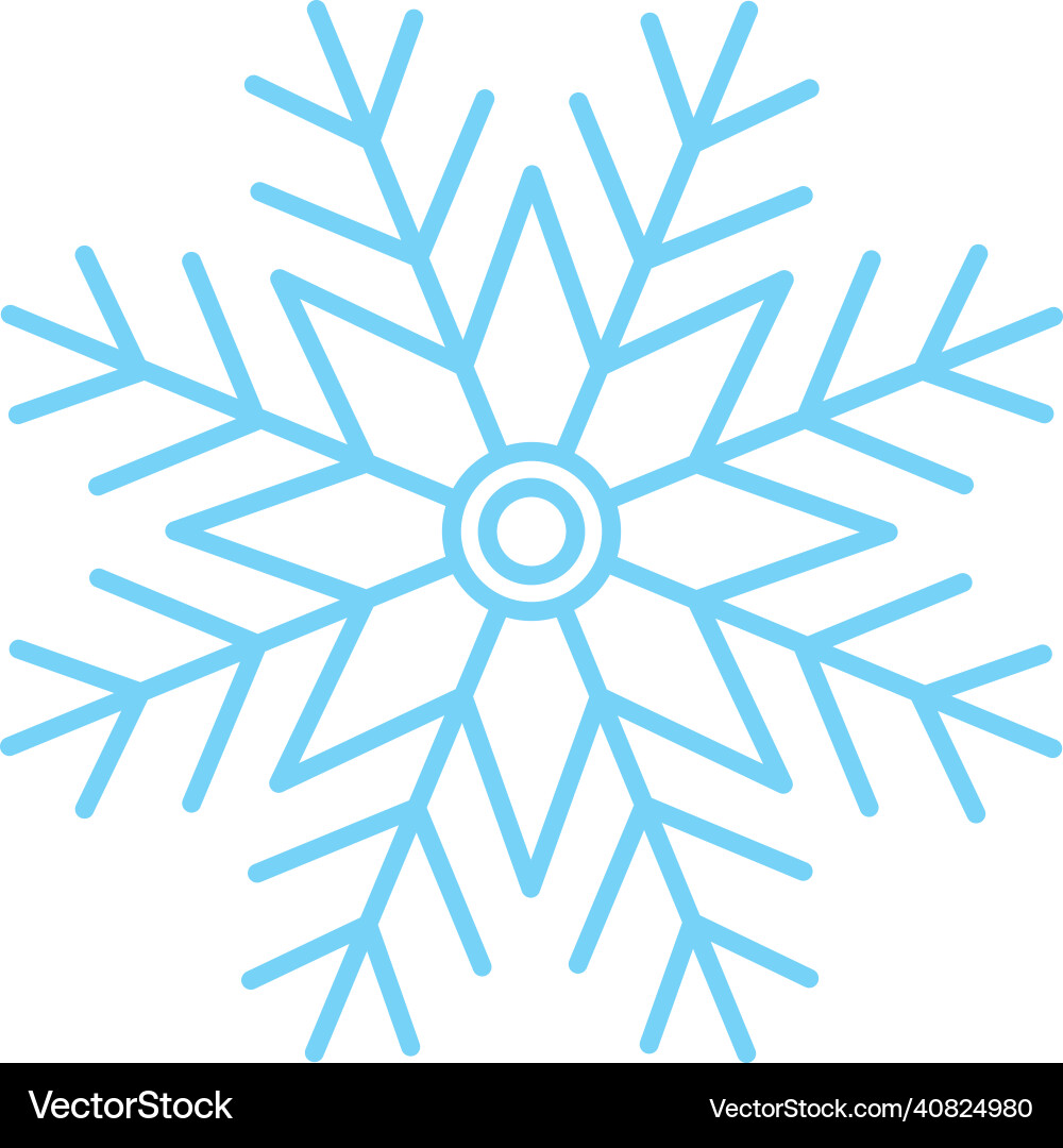 Winter snowflake blue Royalty Free Vector Image