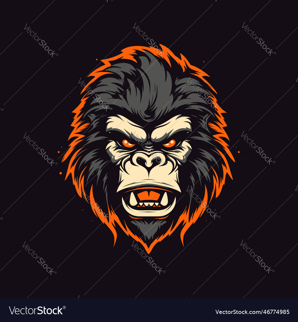 A logo of angry monkey s head designed Royalty Free Vector