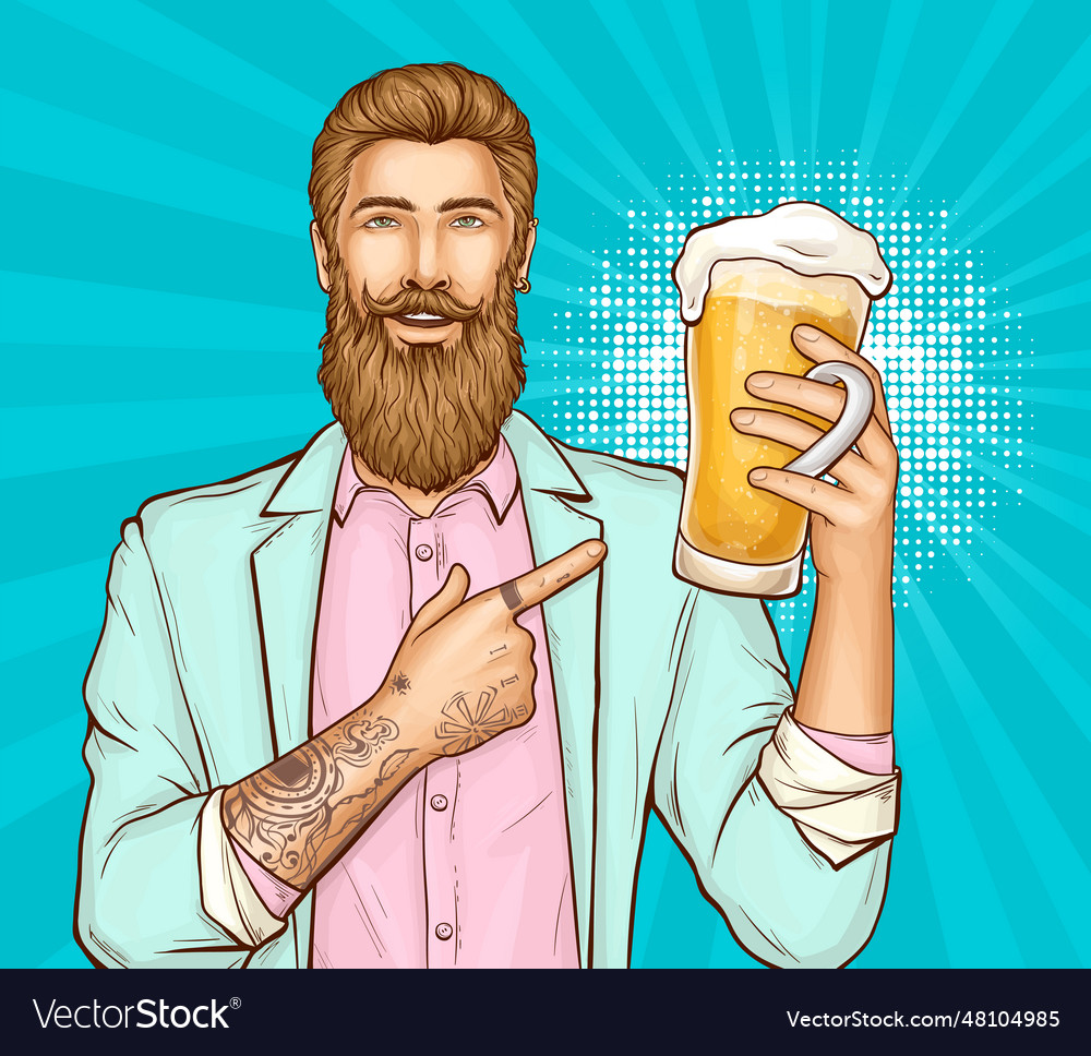 Beer festival pop art banner template
