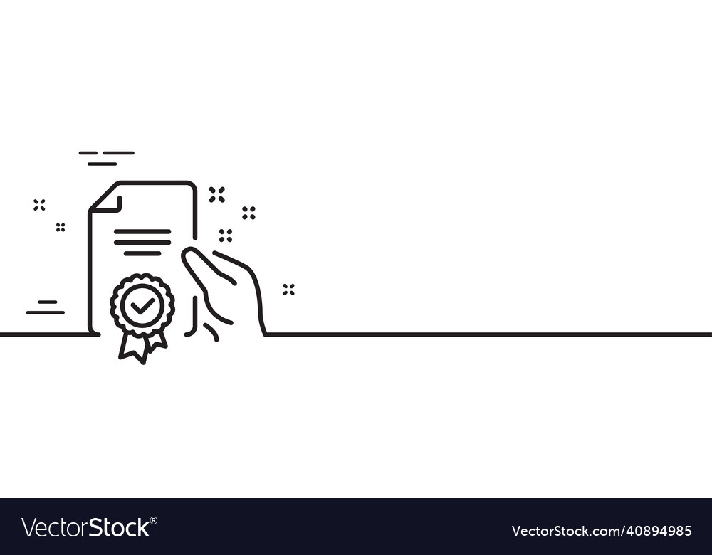 Certificate Line Icon - Checkmark
