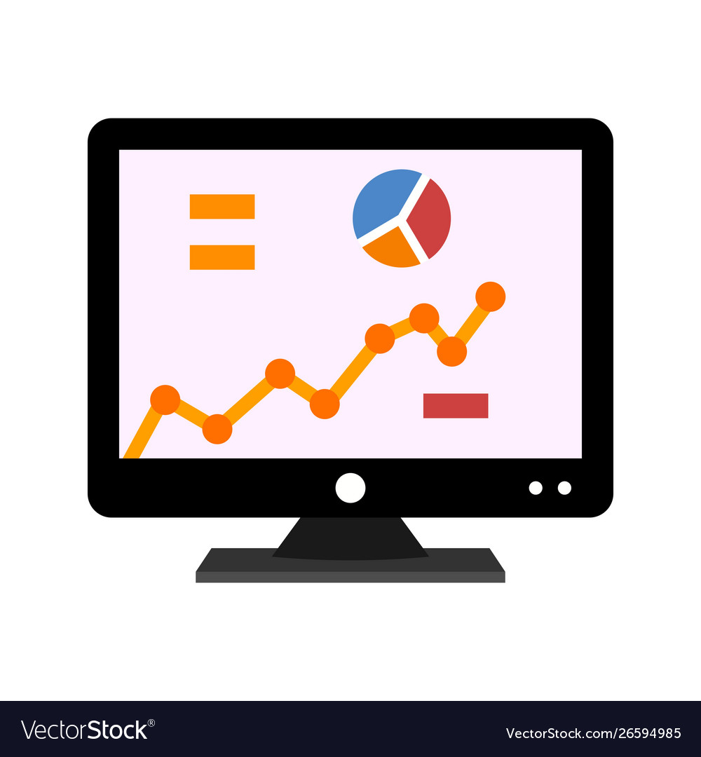 Chart flat multi color Royalty Free Vector Image
