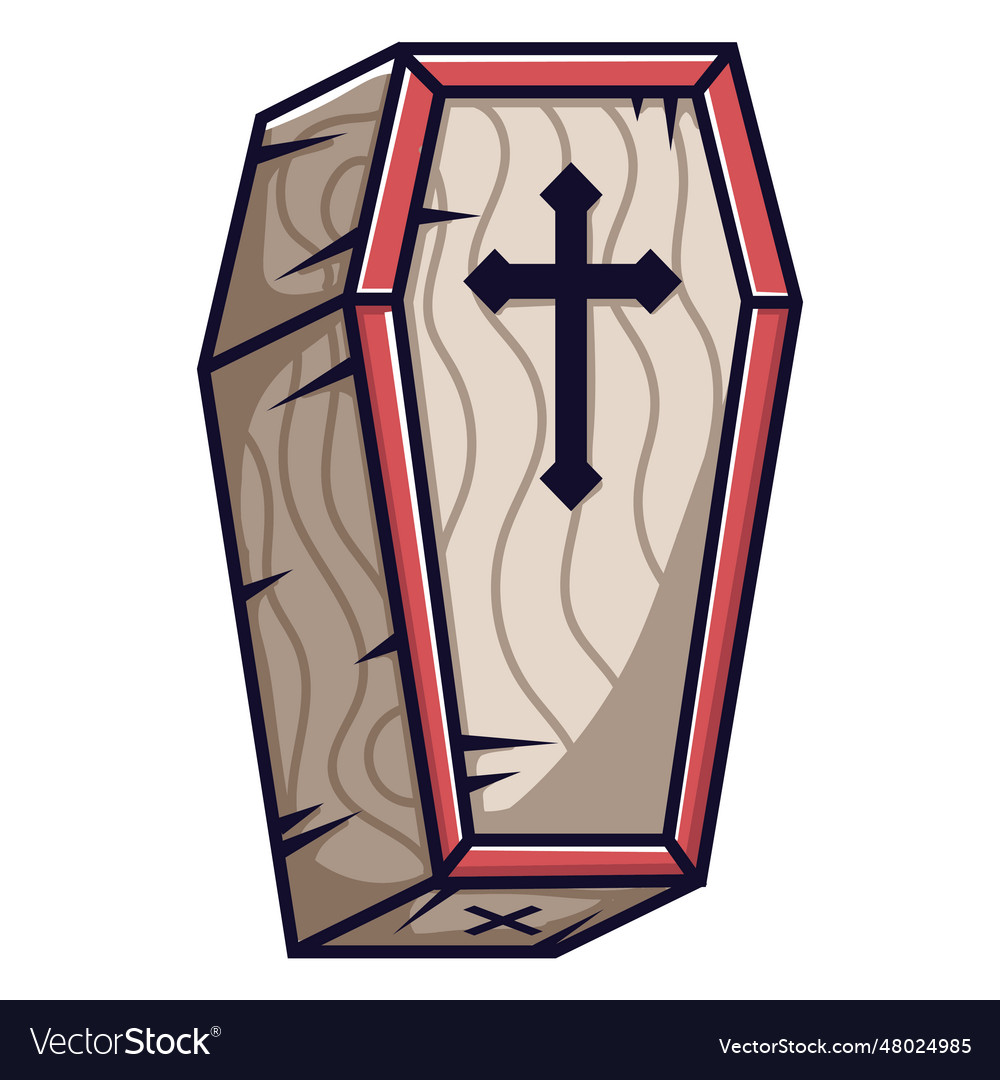 Coffin icon cartoon Royalty Free Vector Image - VectorStock