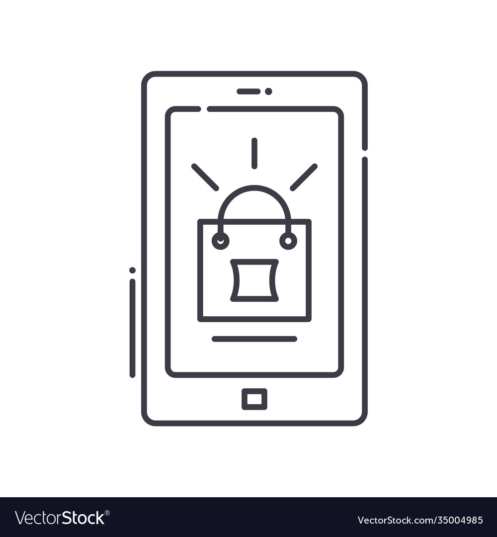 E commerce system icon linear isolated vector image E commerce system icon linear isolated