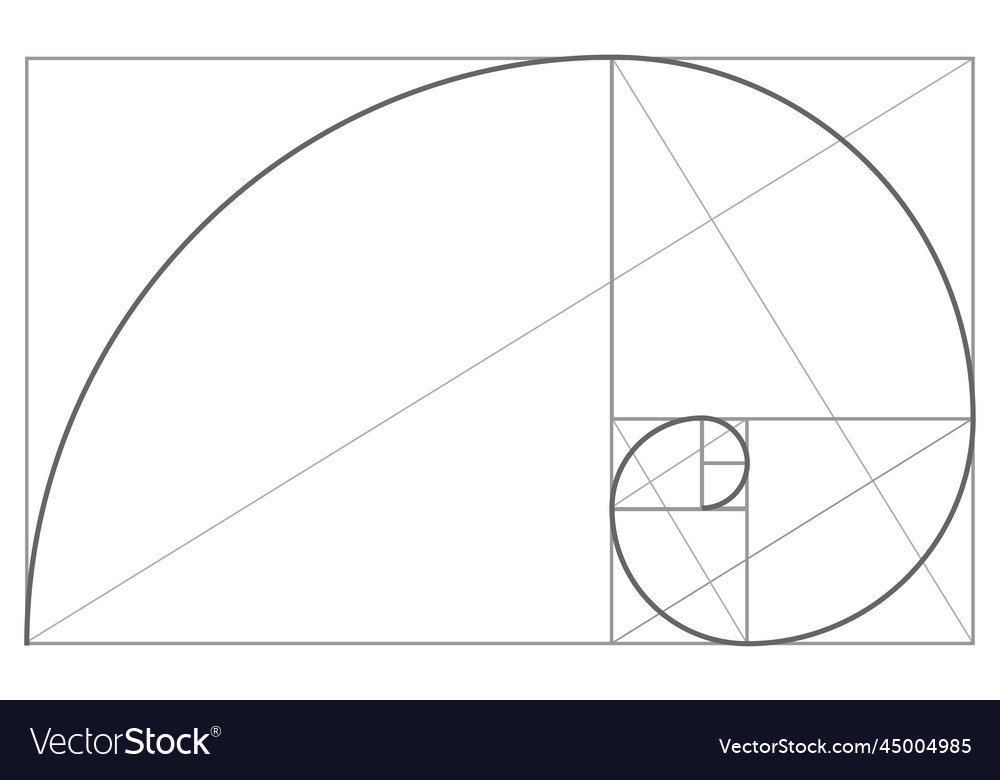 Fibonacci or golden ratio background Royalty Free Vector