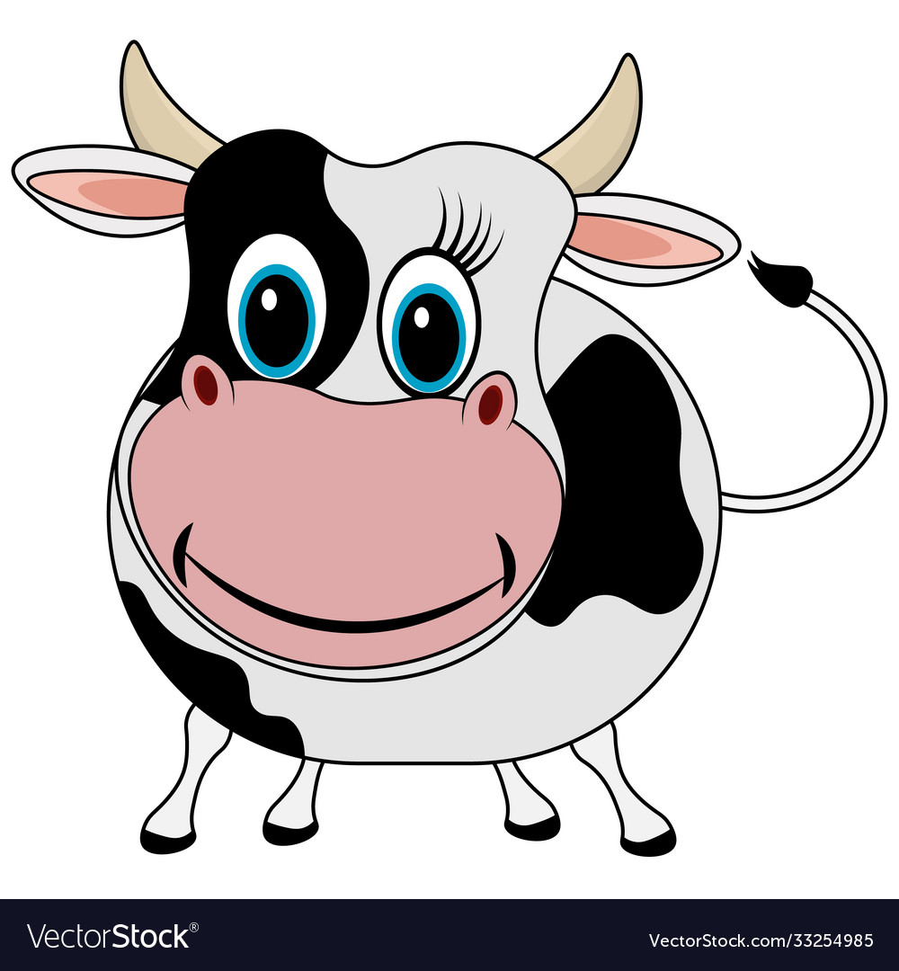 Funny and spotted cow symbol Royalty Free Vector Image