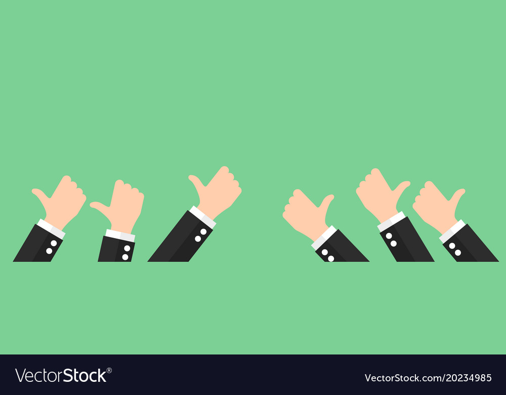 Group Of Thumbs Up Icon For Business Banner Design