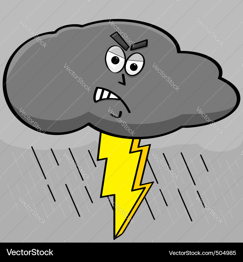 Lightning cloud Royalty Free Vector Image - VectorStock
