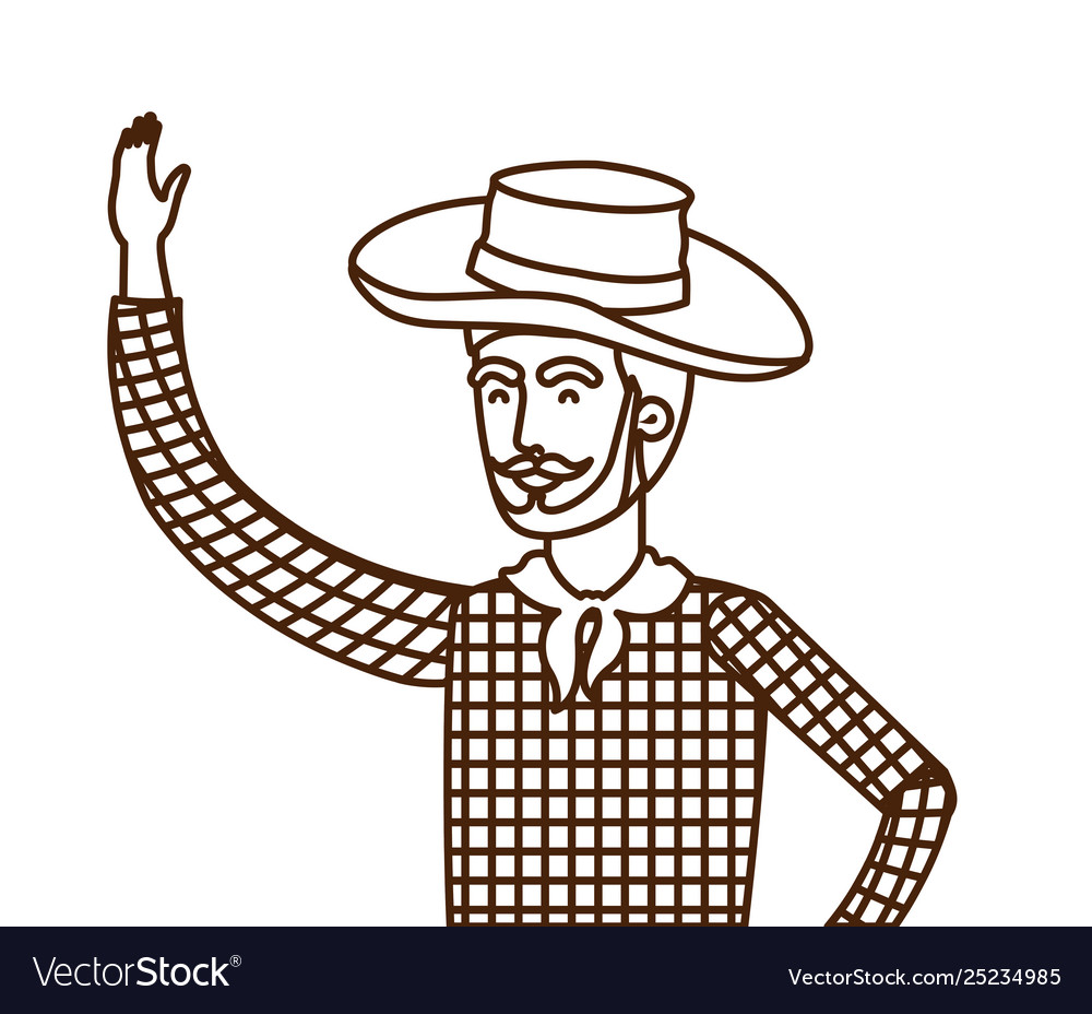 Man farmer with straw hat