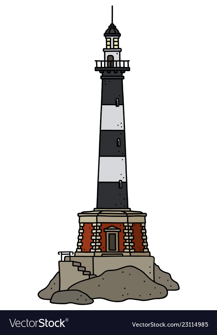 Old black and white lighthouse